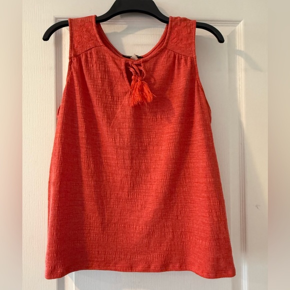 Cable & Gauge Orange Tie Front Tank Top - Picture 1 of 3